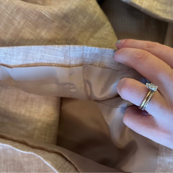 ☀️3/$25 NWT Talbots cropped linen Tan Double-Breasted Blazer 18 jacket - Picture 5 of 9